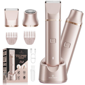 VG VOGCREST bikini trimmer package shows compact travel-ready design