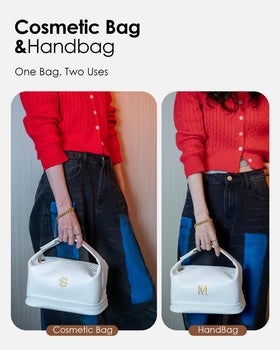 Vogewood premium PU leather cosmetic bag protects contents from splashes