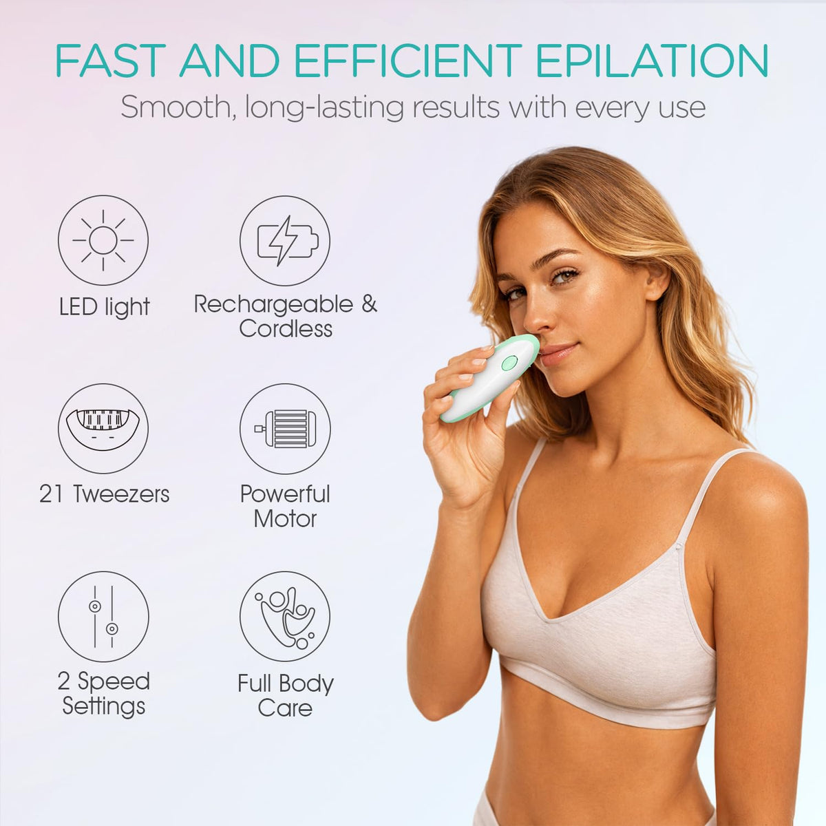 VOGOE HR110 with 21 tweezers for quick hair removal