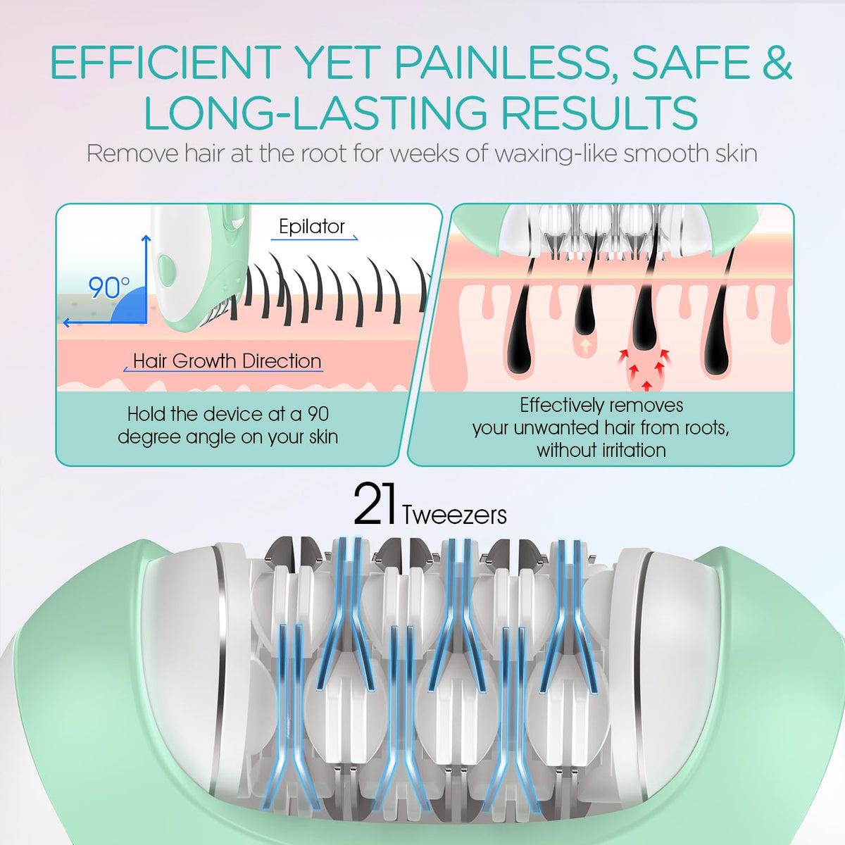 Ergonomic facial head design for comfortable use on the face