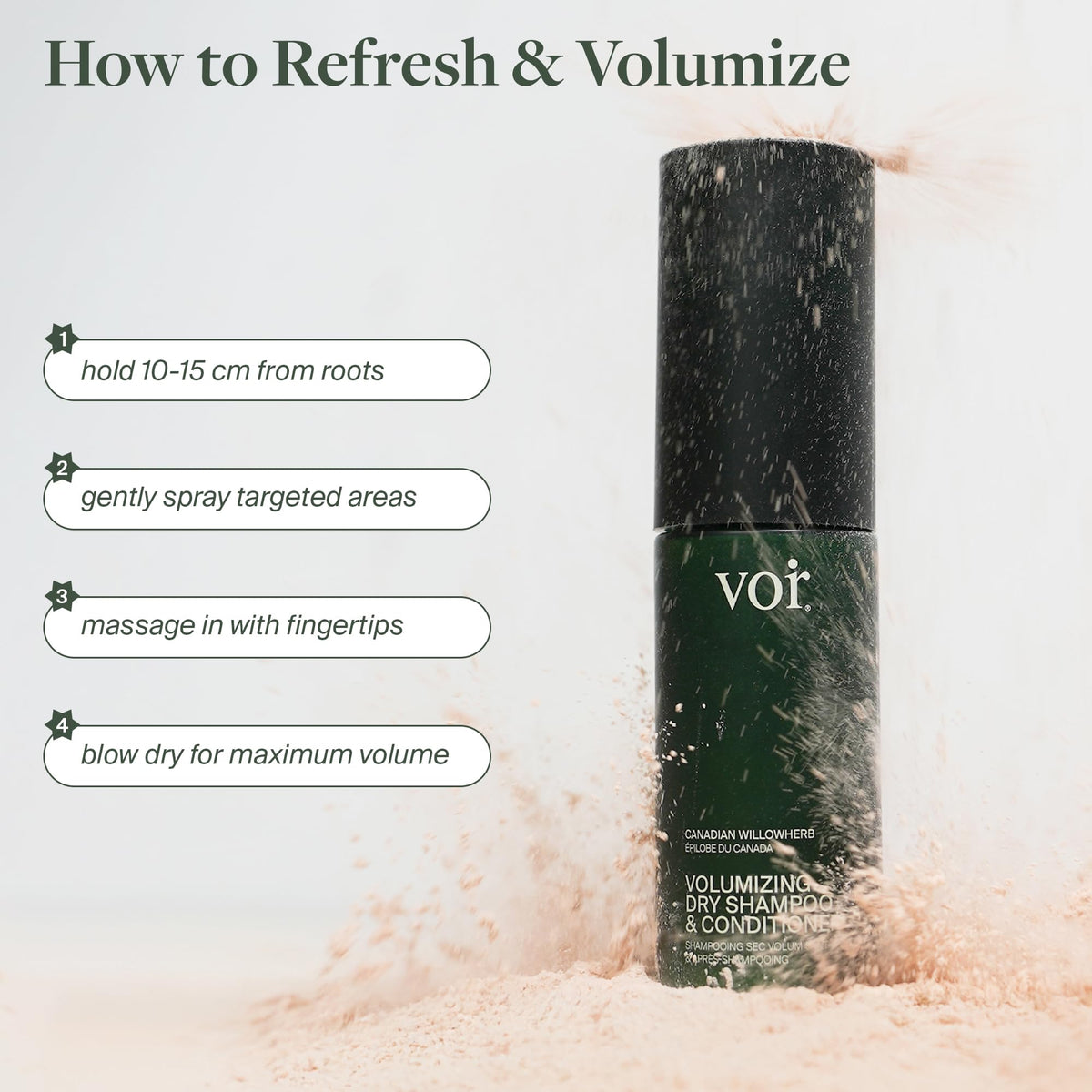 Voir Haircare plant-derived ingredients label showcases clean beauty.