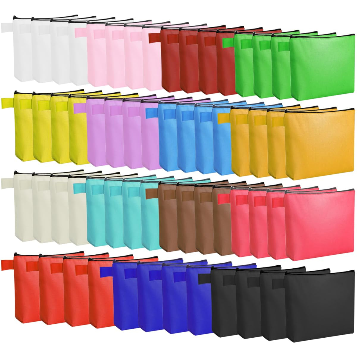 Voittozege 60 pc canvas makeup bags set for organized travel and daily storage