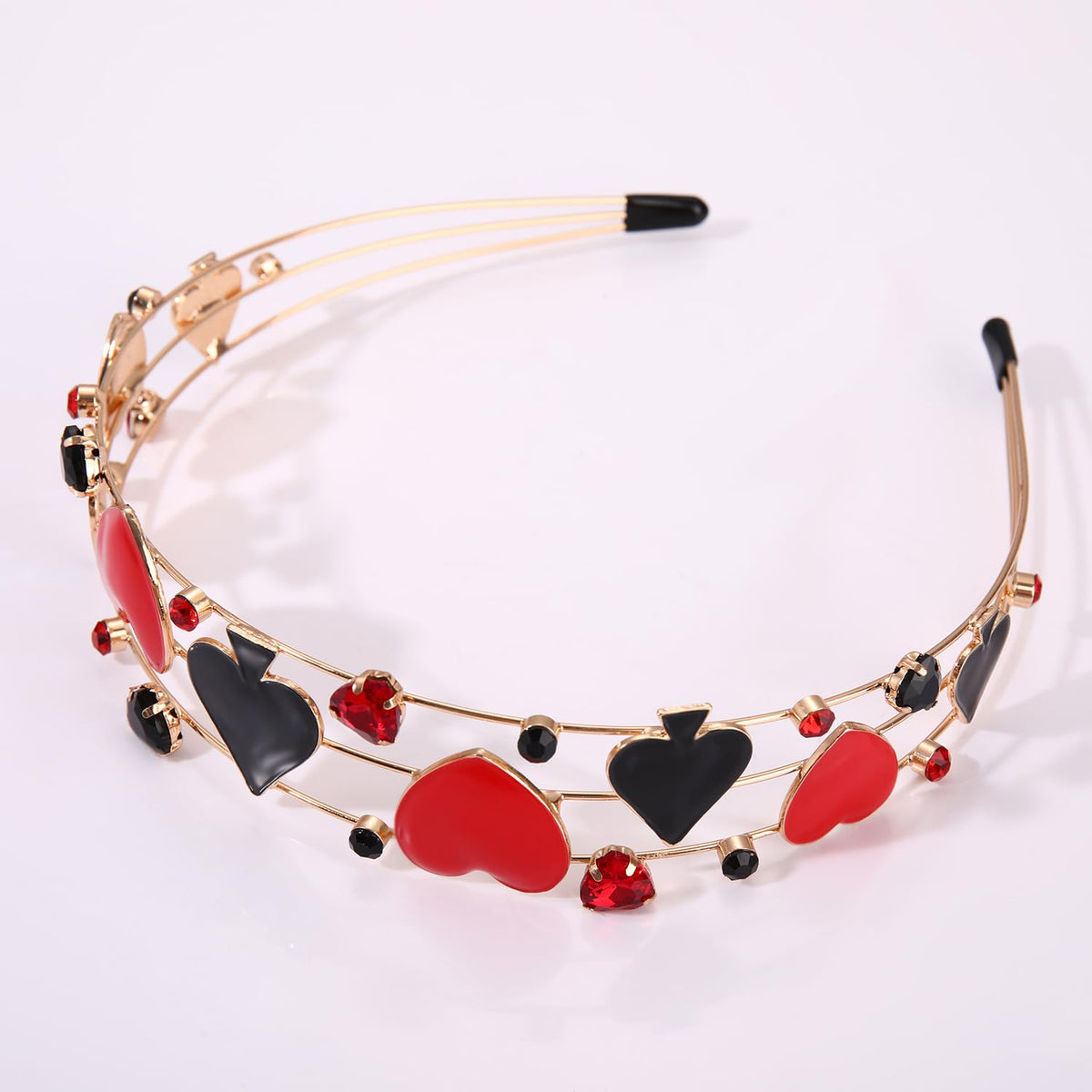 Vokone alloy rhinestone enamel headband adds shimmer and gothic charm