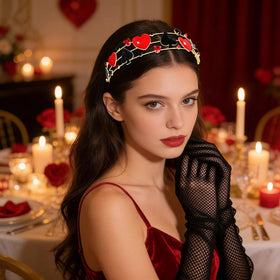 Vokone multi-layer pearl crystal headband for festive sparkling looks