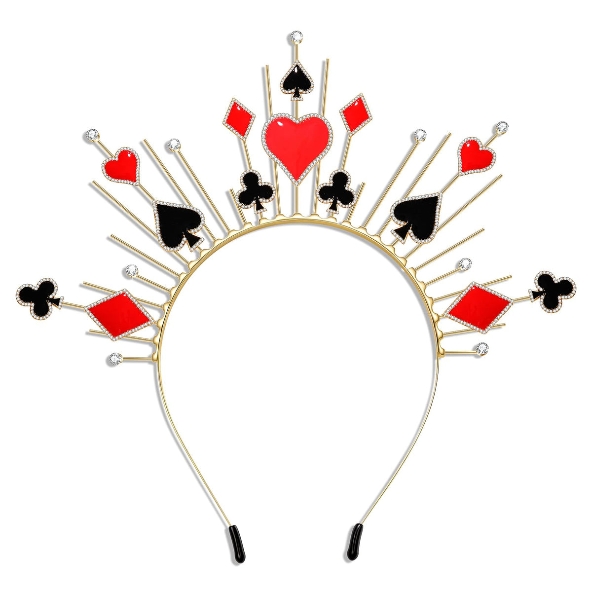 Vokone queen heart headband with gold spikes, perfect for bold Halloween looks.