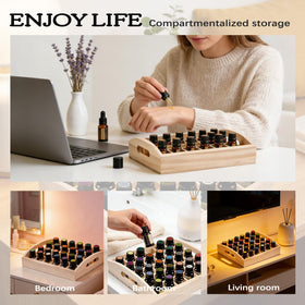 VolksRose wood box fits 5ml, 10ml, 15ml bottles for versatile use.