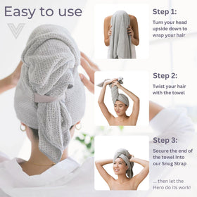 VOLO Hero Hair Towel Capri Blue color in bathroom setup