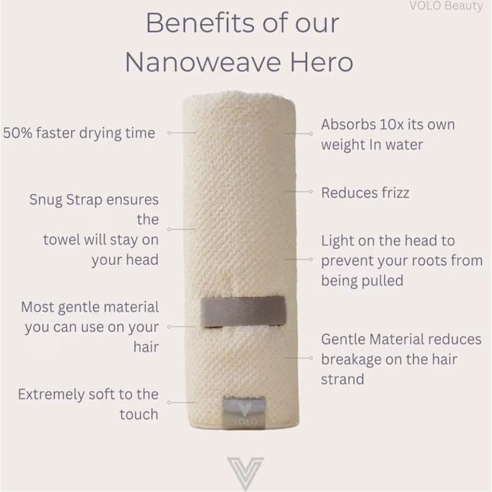 VOLO Hero Hair Towel snug strap in action keeping it secure.