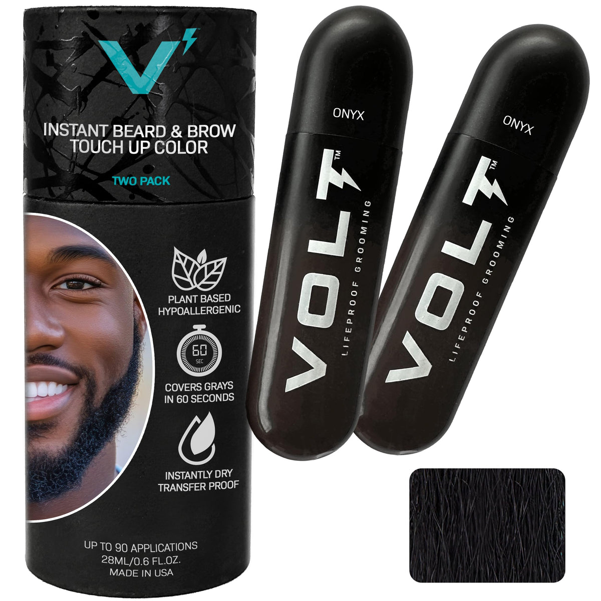 VOLT Grooming beard color brush-on for natural gray touch-up