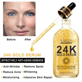 Voluxss 24K Gold Serum pump-action demonstrating easy daily use and dosing.