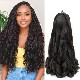 Vomella French Curl Braiding Hair 18-inch pre-stretched for quick, smooth installs.