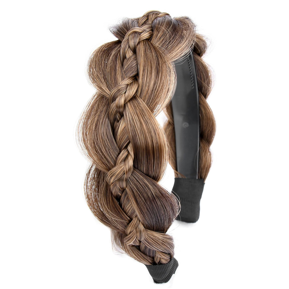 VOPPIS wide braided headband with teeth close-up for secure daily wear.