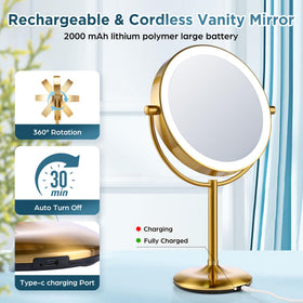 VORREMIRR 360-degree swivel design for easy angle changes while applying makeup.