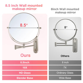 VORREMIRR bathroom shaving mirror in brushed nickel finish
