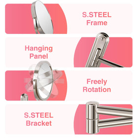 VORREMIRR double-sided mirror with 1x and 10x magnification
