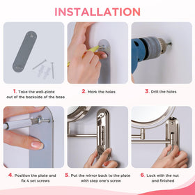 VORREMIRR easy-install wall mount kit shown with mounting hardware