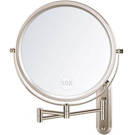 VORREMIRR wall-mounted makeup mirror showing 10x magnification for detailed grooming
