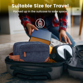 Vorspack travel-ready navy bag fits in luggage for hotels or trips