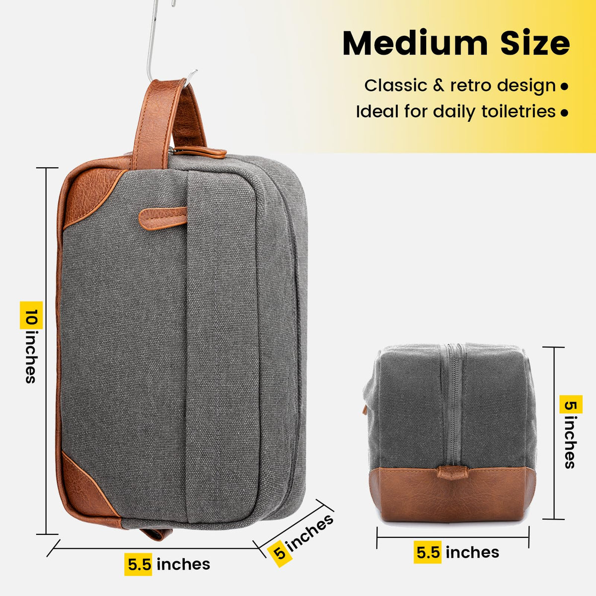 Vorspack canvas material is durable and water-resistant for travel.