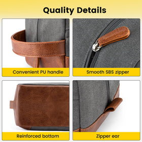 Vorspack interior compartments organize toiletries for quick finding.
