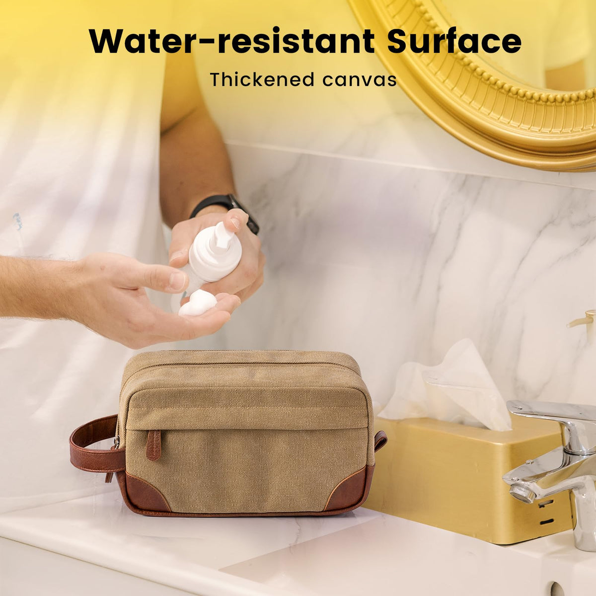 Vorspack leather-reinforced handle for durable carrying