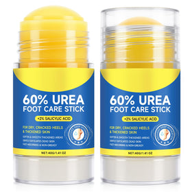 Vortexonix 60% Urea foot care stick applying to a cracked heel for deep hydration.