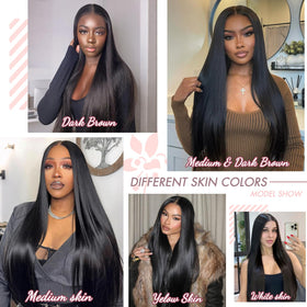 Vorynix 200-density straight hair adds fullness and movement.
