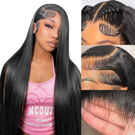 Vorynix 32-inch straight wig with natural-looking parting.