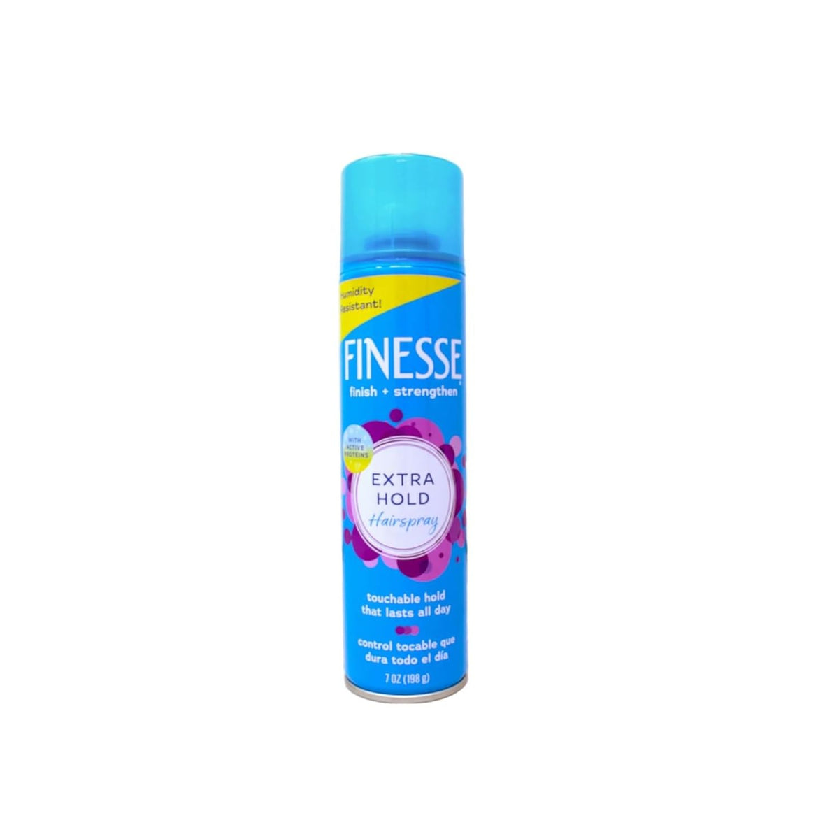 Vosaplk Finesse extra-hold hairspray can for fragrance-free styling.
