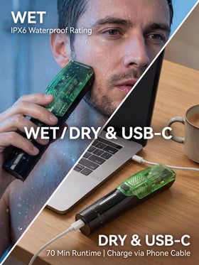 Voukad USB-C charging with travel lock for safe on-the-go grooming
