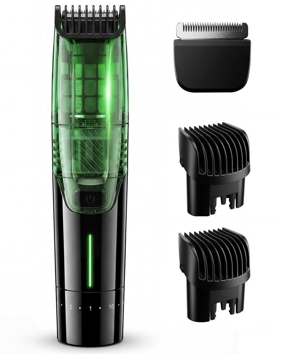 Voukad vacuum beard trimmer captures hair, keeping sink clean during grooming