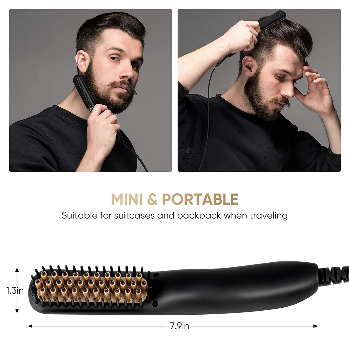 VOVO Beard Straightener Comb anti-static coating reduces flyaways.