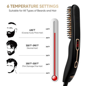 VOVO Beard Straightener Comb temperature settings cover a wide heat range.