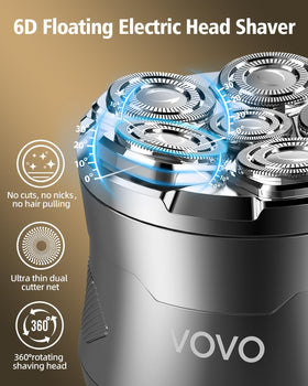 VOVO shaver with 2-speed motor for fast, efficient grooming.