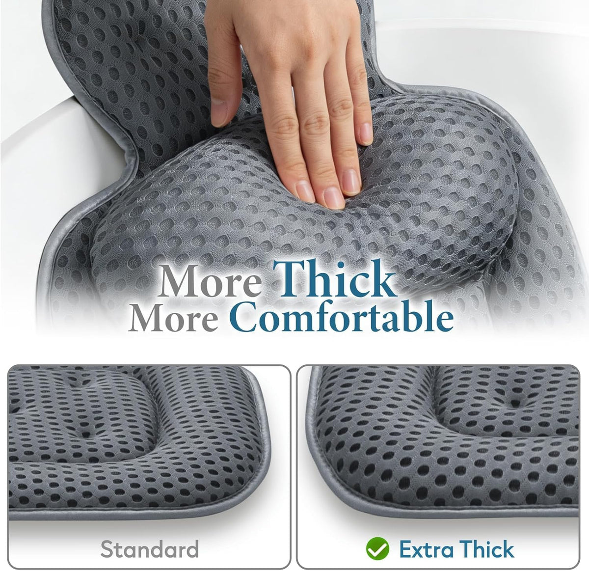 VOXOR 3D air mesh bath pillow offers quick drying and plush comfort