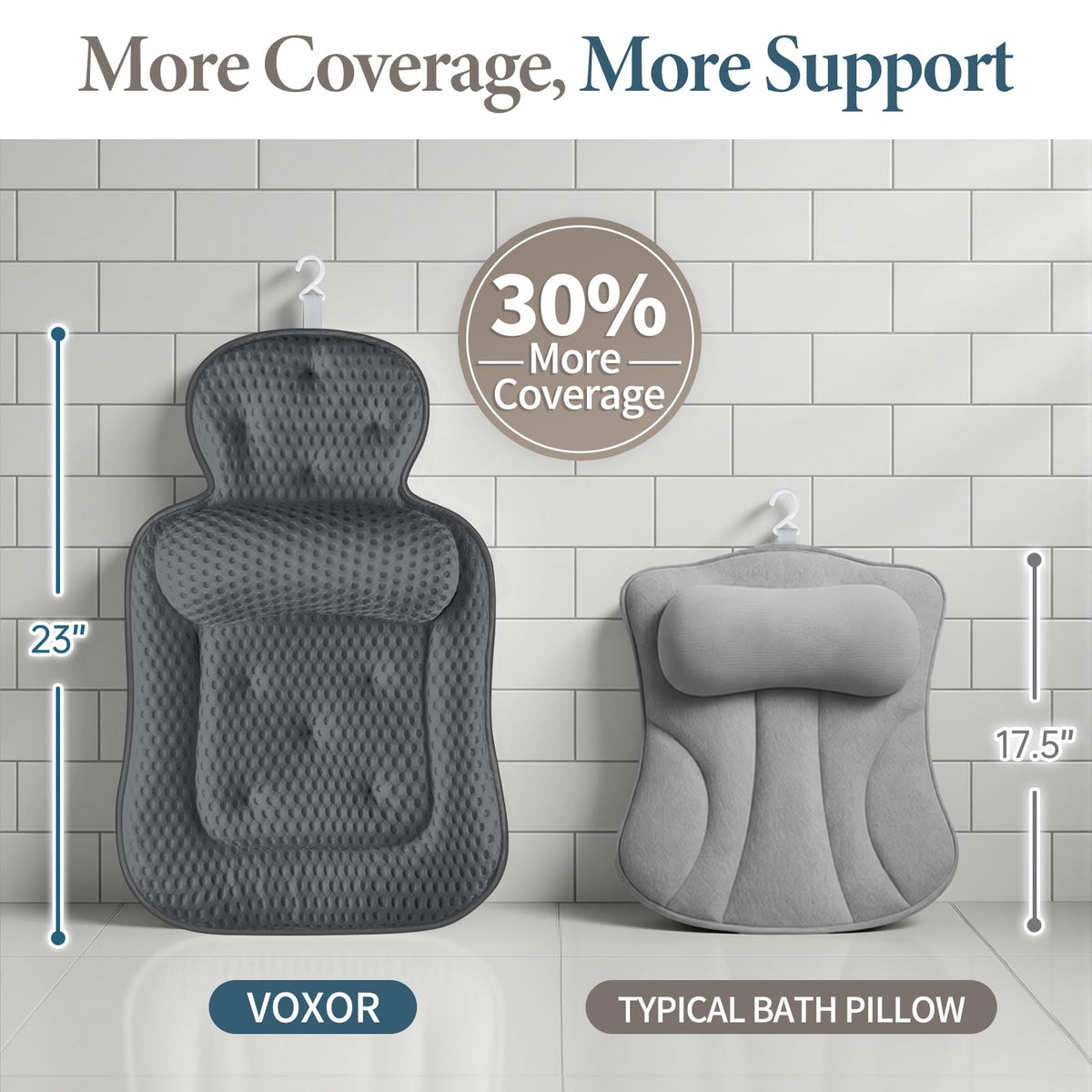 VOXOR extra thick cushion bath pillow for enhanced relaxation