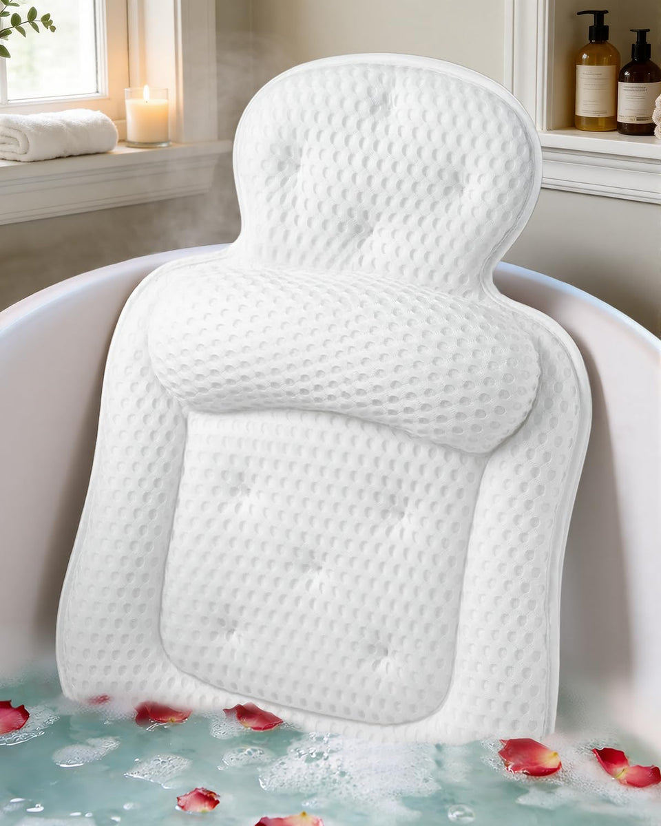 VOXOR bath pillow provides head and neck support for comfortable soaks and relaxed posture