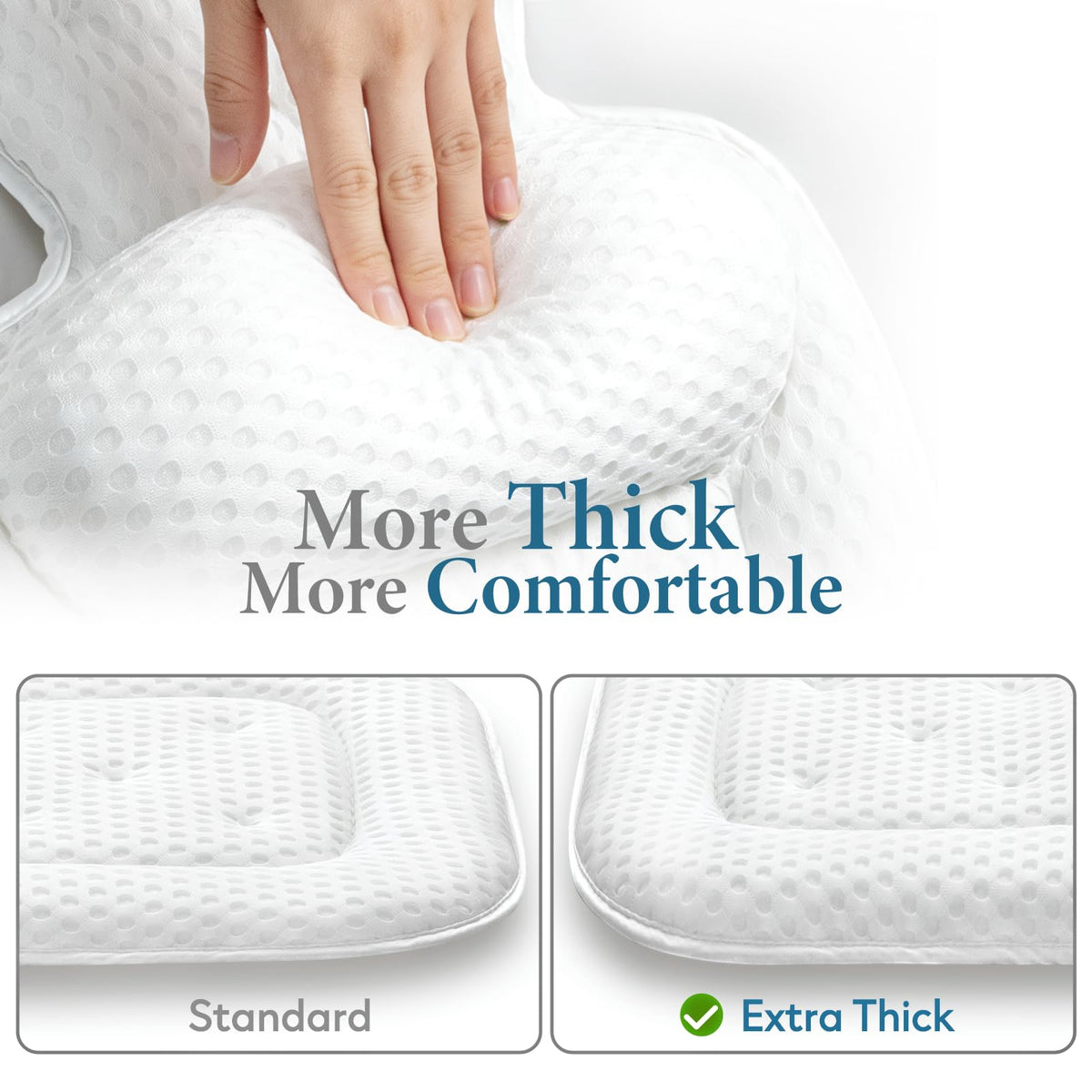 VOXOR bath pillow ideal as spa gift, white extra thick