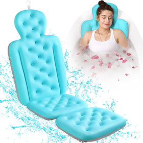 VOXOR full body bath pillow in ocean blue provides full-body support for a relaxing soak.
