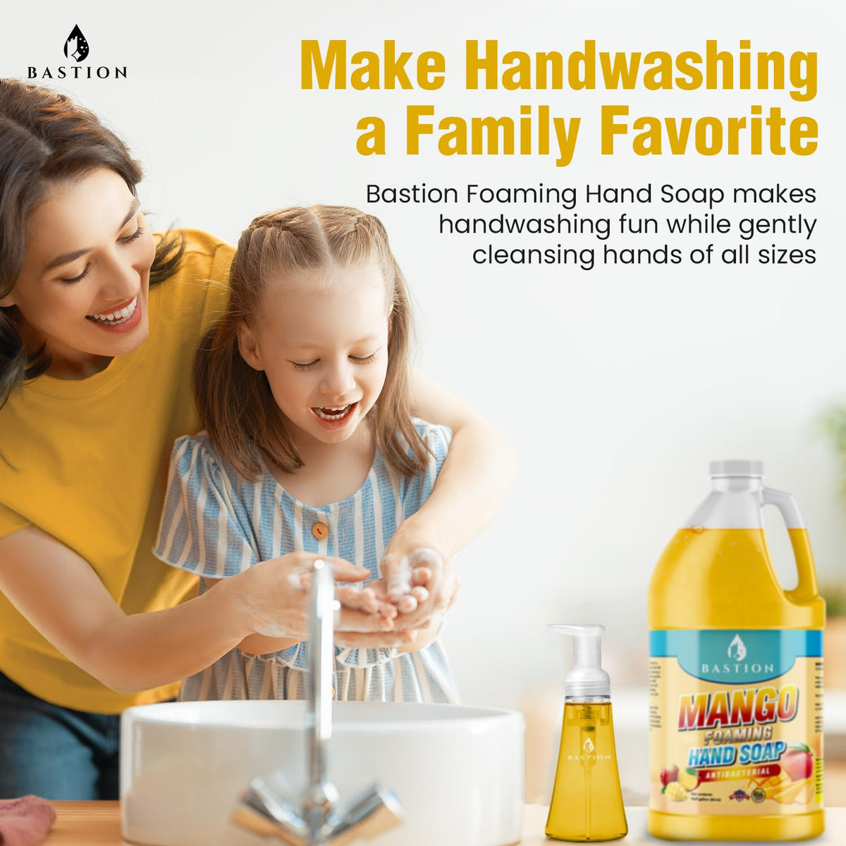 Voyager Bastion Mango Foaming Hand Soap 64oz refill jug promotes bulk savings