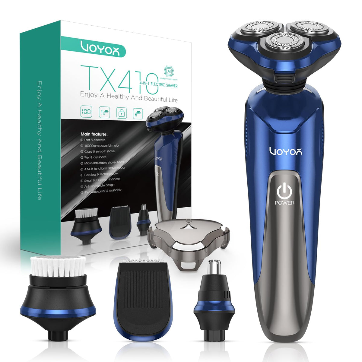 VOYOR electric razor 3D head close-up for precise shaving