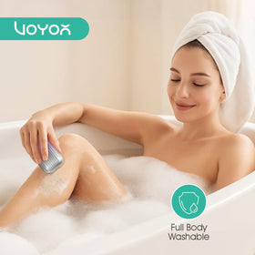 VOYOR ES310 travel-ready razor fitting in luggage with travel lock function