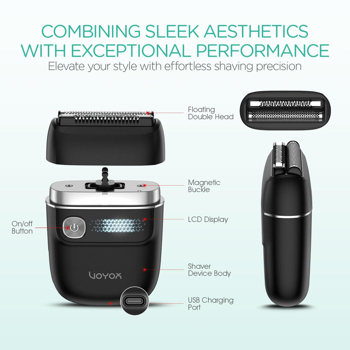 VOYOR Foil Shaver powered by 7500 RPM motor for efficient styling