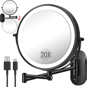 VPU 9-inch makeup mirror with light for full-face makeup and even illumination