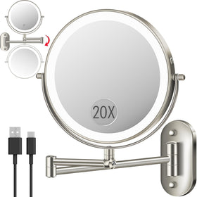 VPU makeup mirror 9-inch wall-mounted with light for precise daily makeup