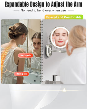 VPU vanity mirror with three color lights for versatile lighting.