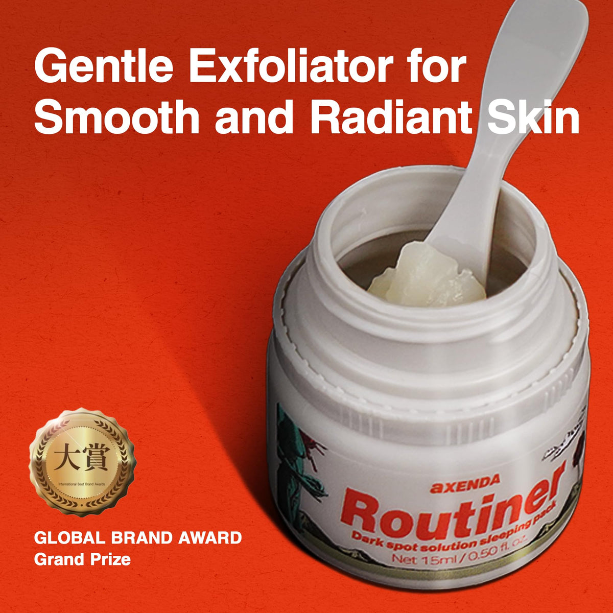 VQM AXENDA Routiner pack back with usage notes and ingredients