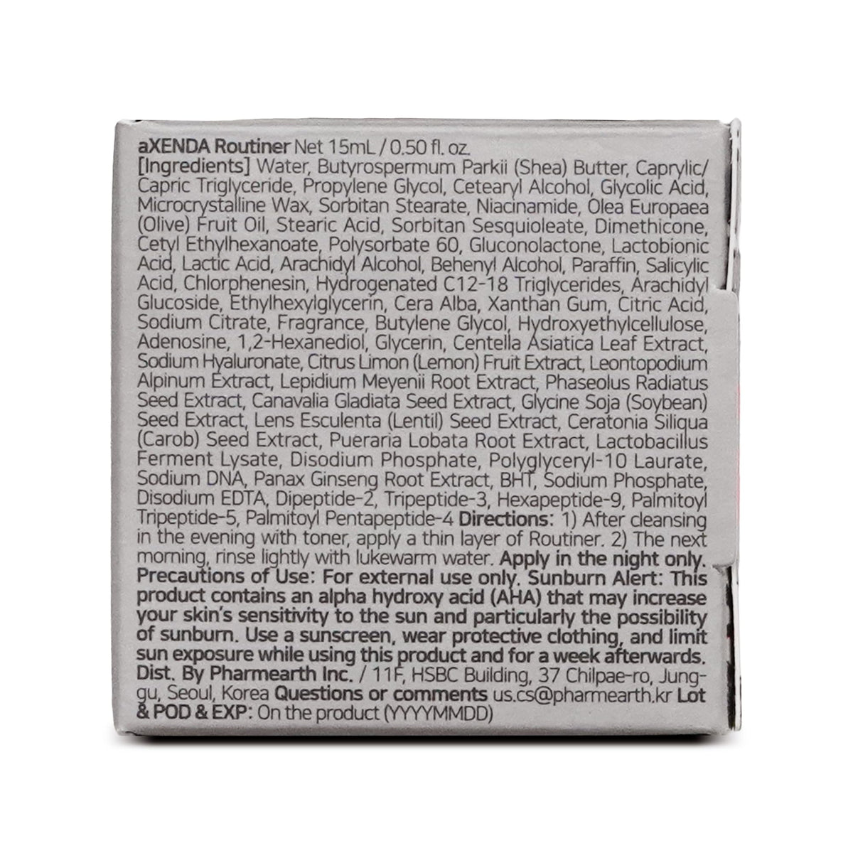VQM AXENDA Routiner pack opened to reveal single use night peel sachet