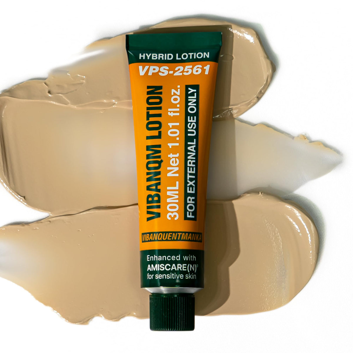VQM VIBANQUENTMANKA lotion bottle front—hydration and barrier support for acne-prone skin.
