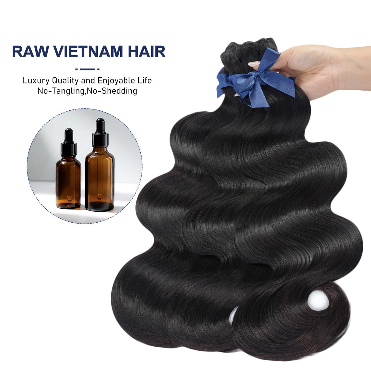 VQQSWAN Raw Bundles dyeable option for personalized color choices.
